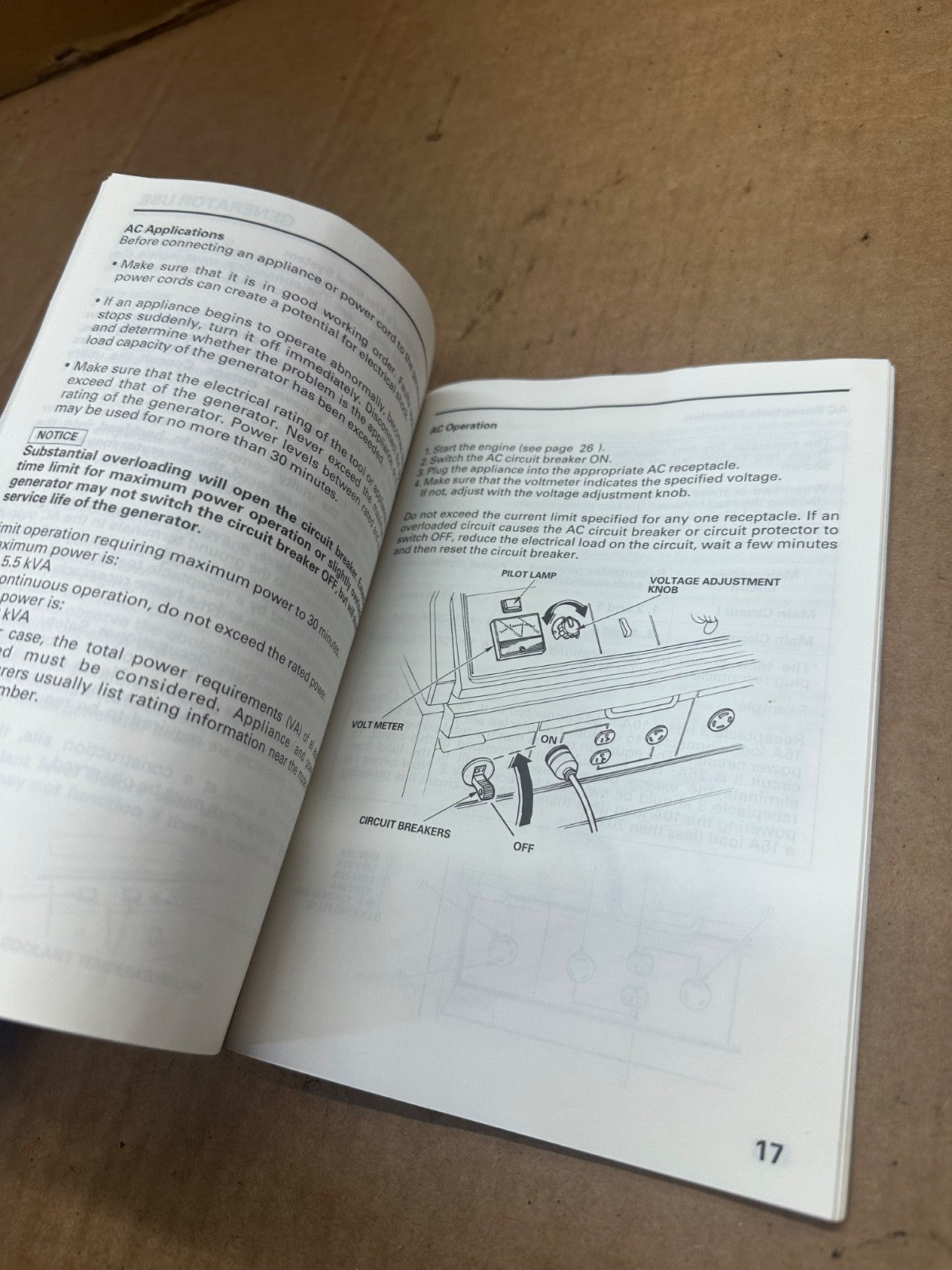 HONDA POWER EQUIPMENT GENERATOR EX5500 Owner's Manual 31ZA0633 OPERATION BOOK EX
