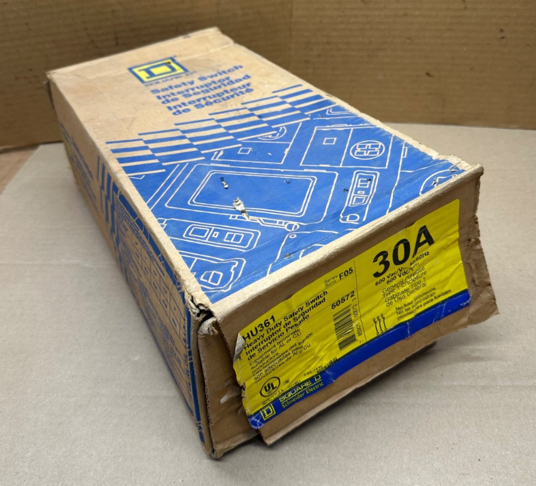 Square D HU361 Heavy Duty Safety Switch 30A 600V 3-Pole Non-Fusible NEMA 1 f05