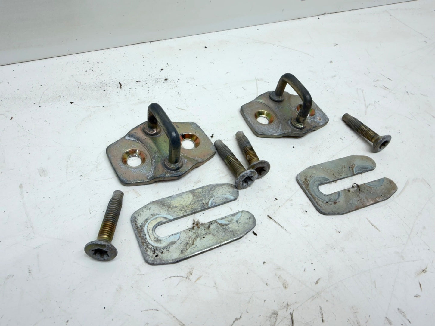 Jeep Wrangler TJ 97-06 OEM Door Striker Latch Driver Passenger Pair Shim Factory