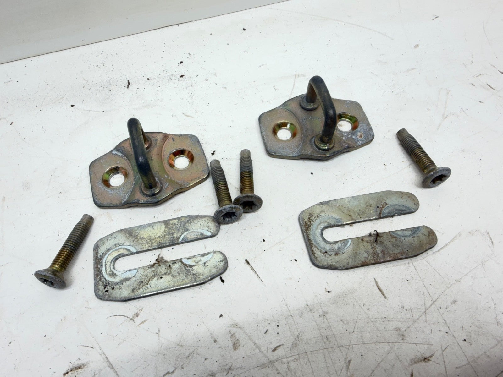 Jeep Wrangler TJ 97-06 OEM Door Striker Latch Driver Passenger Pair Shim Factory