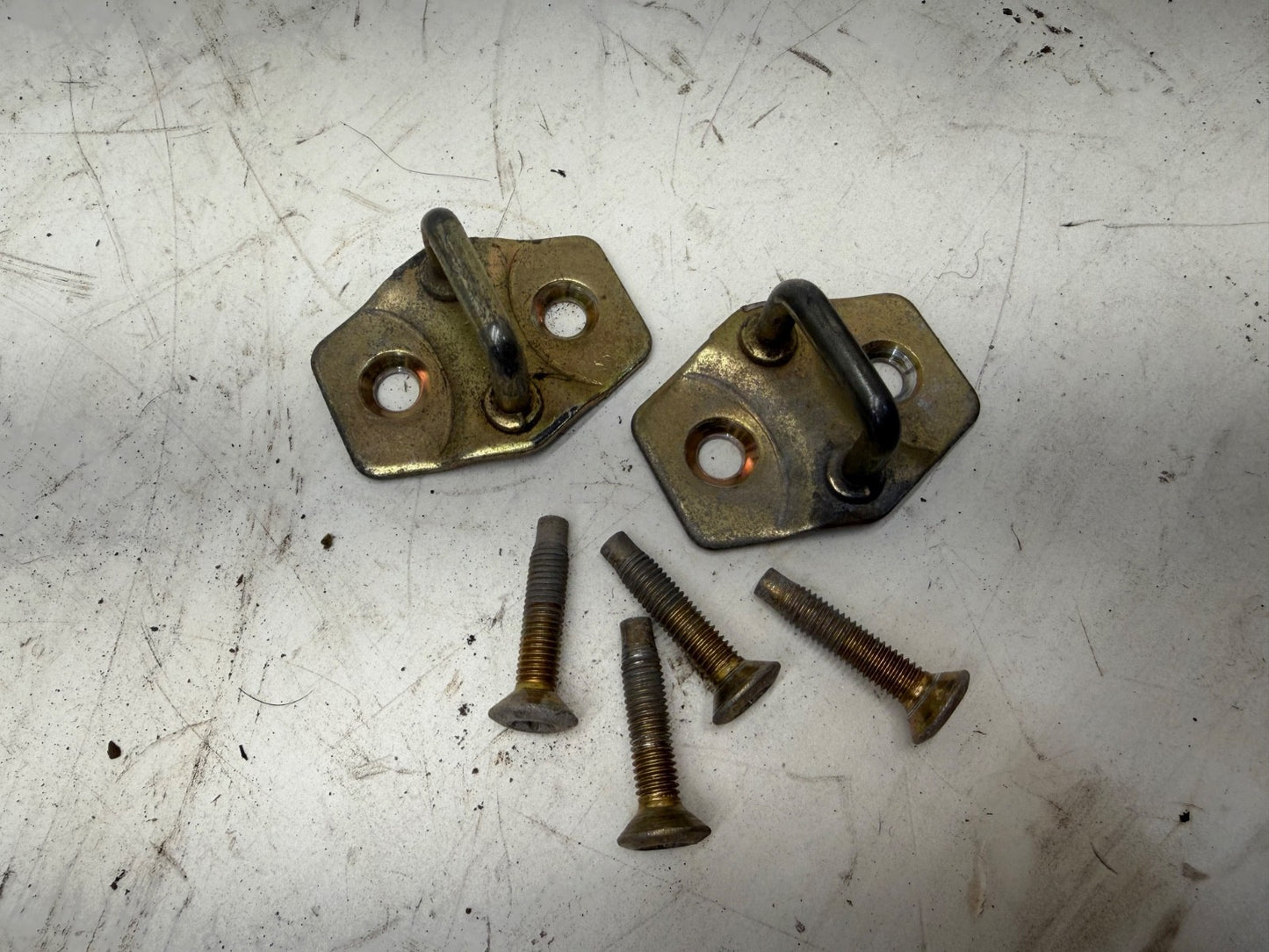 Jeep Wrangler TJ 97-06 OEM Door Striker Latch Driver Passenger Pair Shim Factory