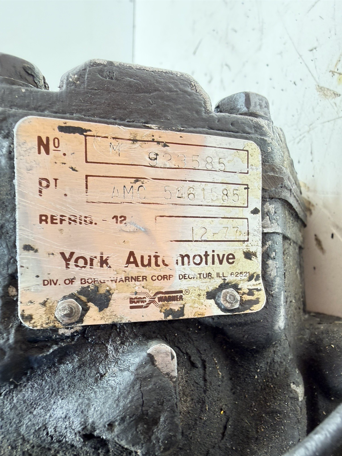 Jeep CJ YJ Wrangler Wagoneer AMC V8 York A/C Compressor Cherokee J10 J20 AC OEM