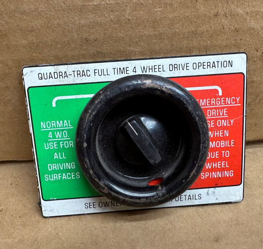 76-79 Jeep Quadratrac Emergency Drive Glove Box Switch 4x4 J10 Cherokee Wagoneer