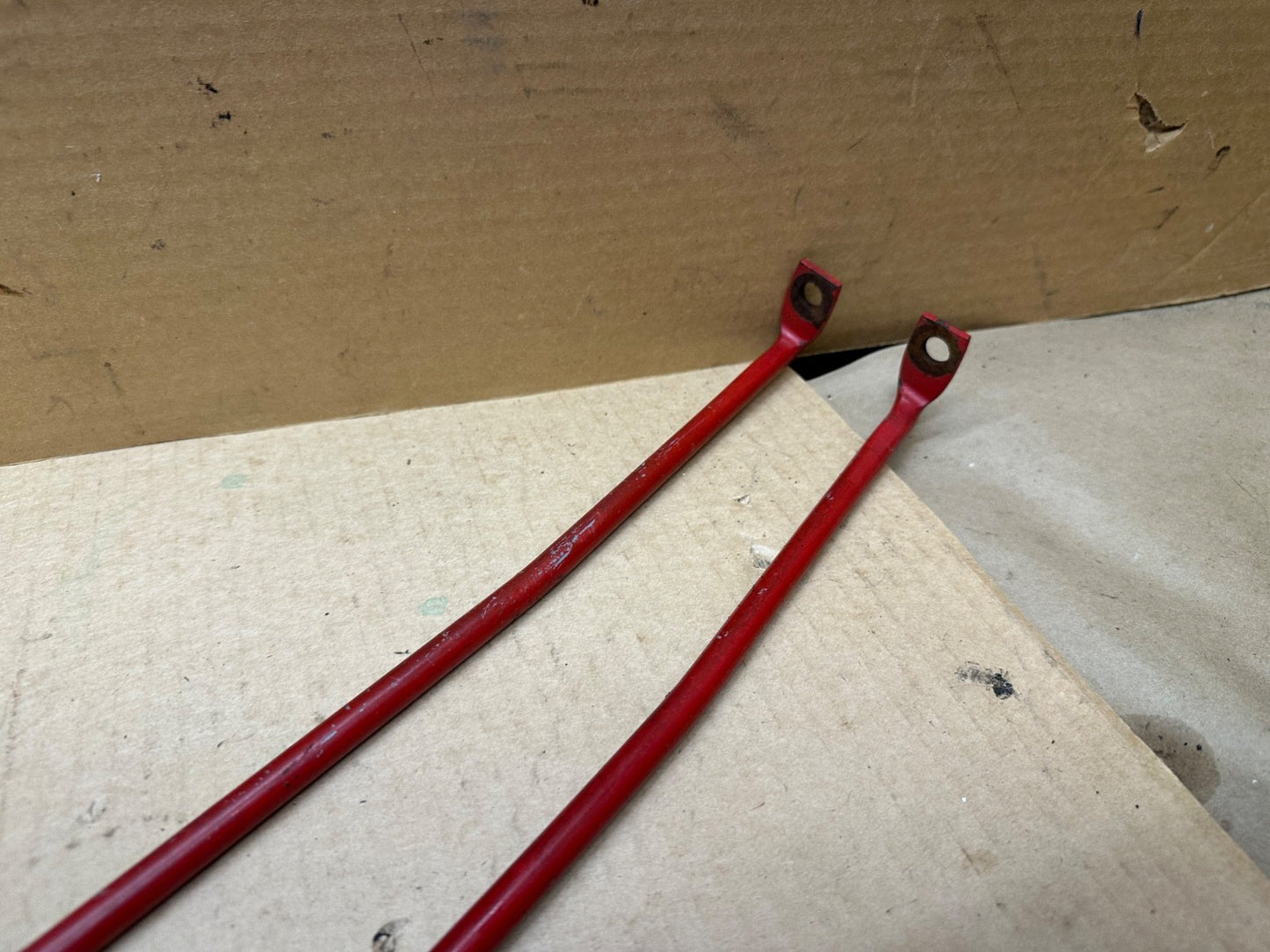 Grille Support Rod Grill to Firewall TUB RED OEM PAIR 97-06 Jeep TJ Wrangler