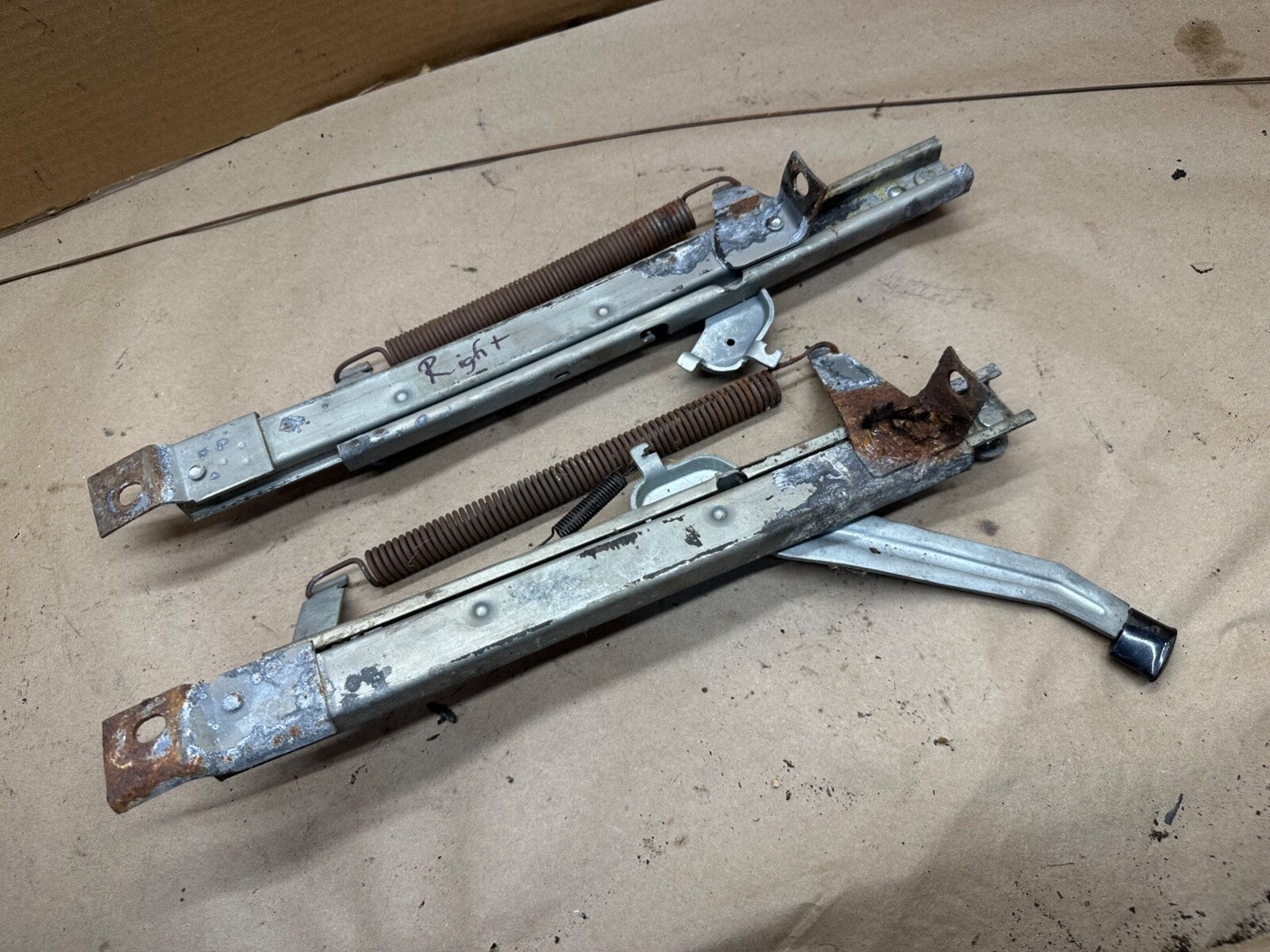 1967 Rebel Rambler Interior Front Bench Seat Floor Track Guide Mount Brackets