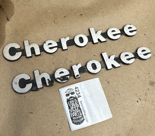 84-96 Jeep Cherokee XJ Fender Emblem Badge 55295252 8 Inch Metal OEM Factory PIN