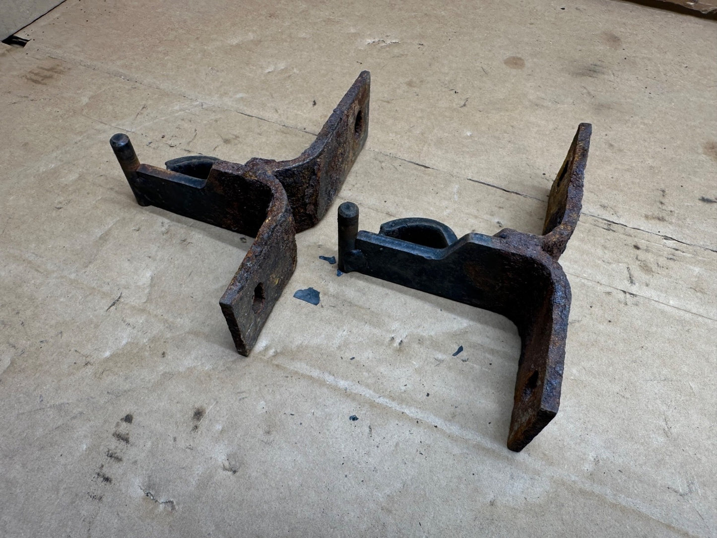 87-95 Jeep Wrangler YJ Rear Seat Brackets Fold & Tumble PAIR OEM Rear Mount