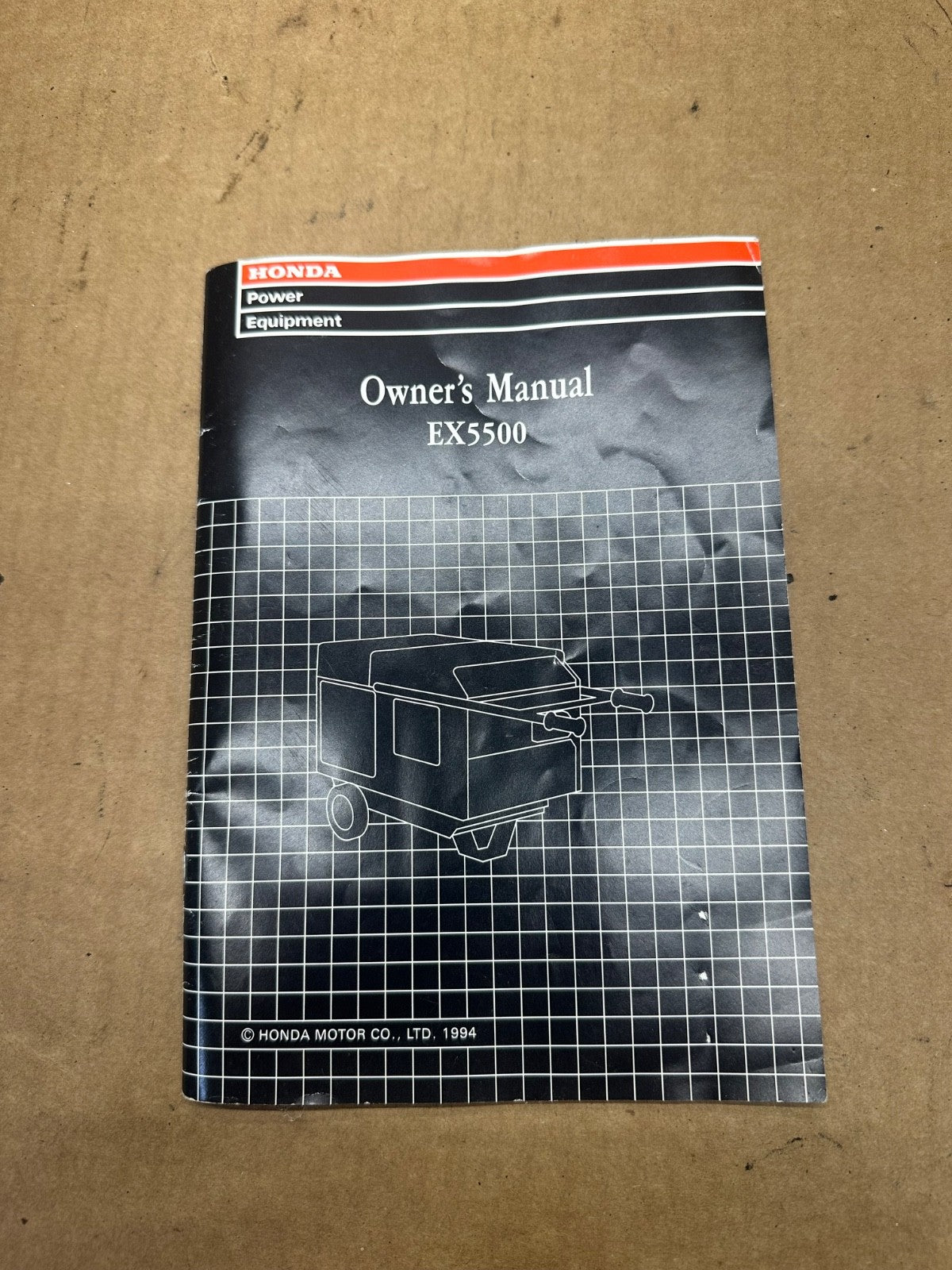 HONDA POWER EQUIPMENT GENERATOR EX5500 Owner's Manual 31ZA0633 OPERATION BOOK EX