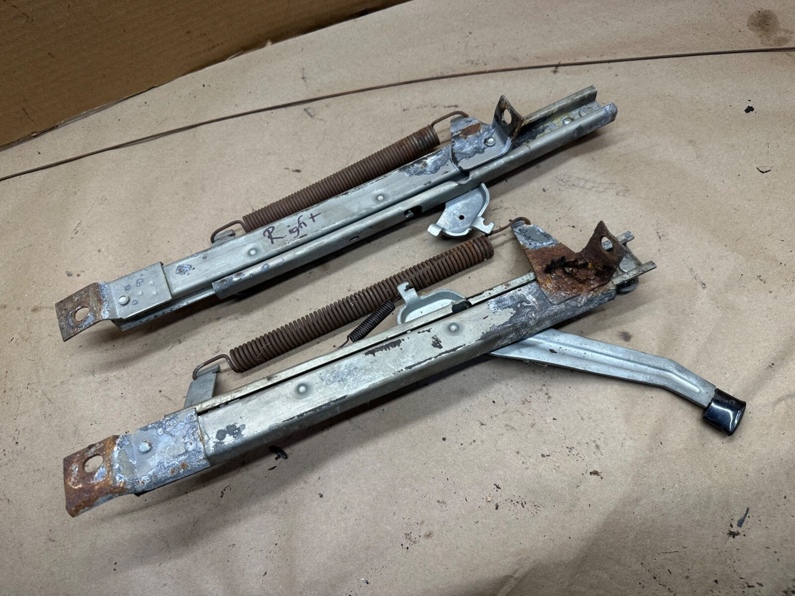 1967 Rebel Rambler Interior Front Bench Seat Floor Track Guide Mount Brackets