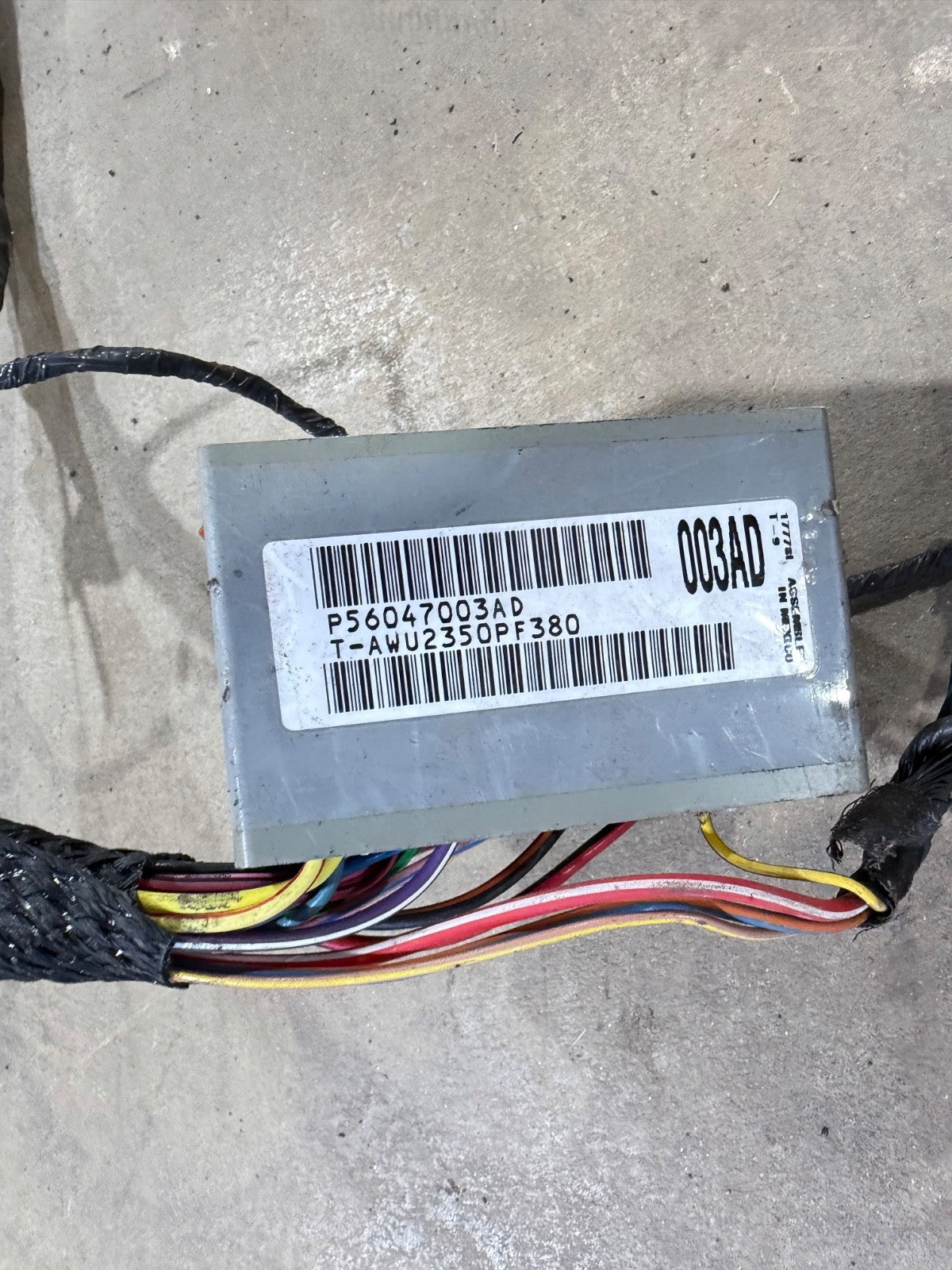 01 Jeep TJ Wrangler Interior Fusebox Crossbody Wire Harness Soft Top Under Dash