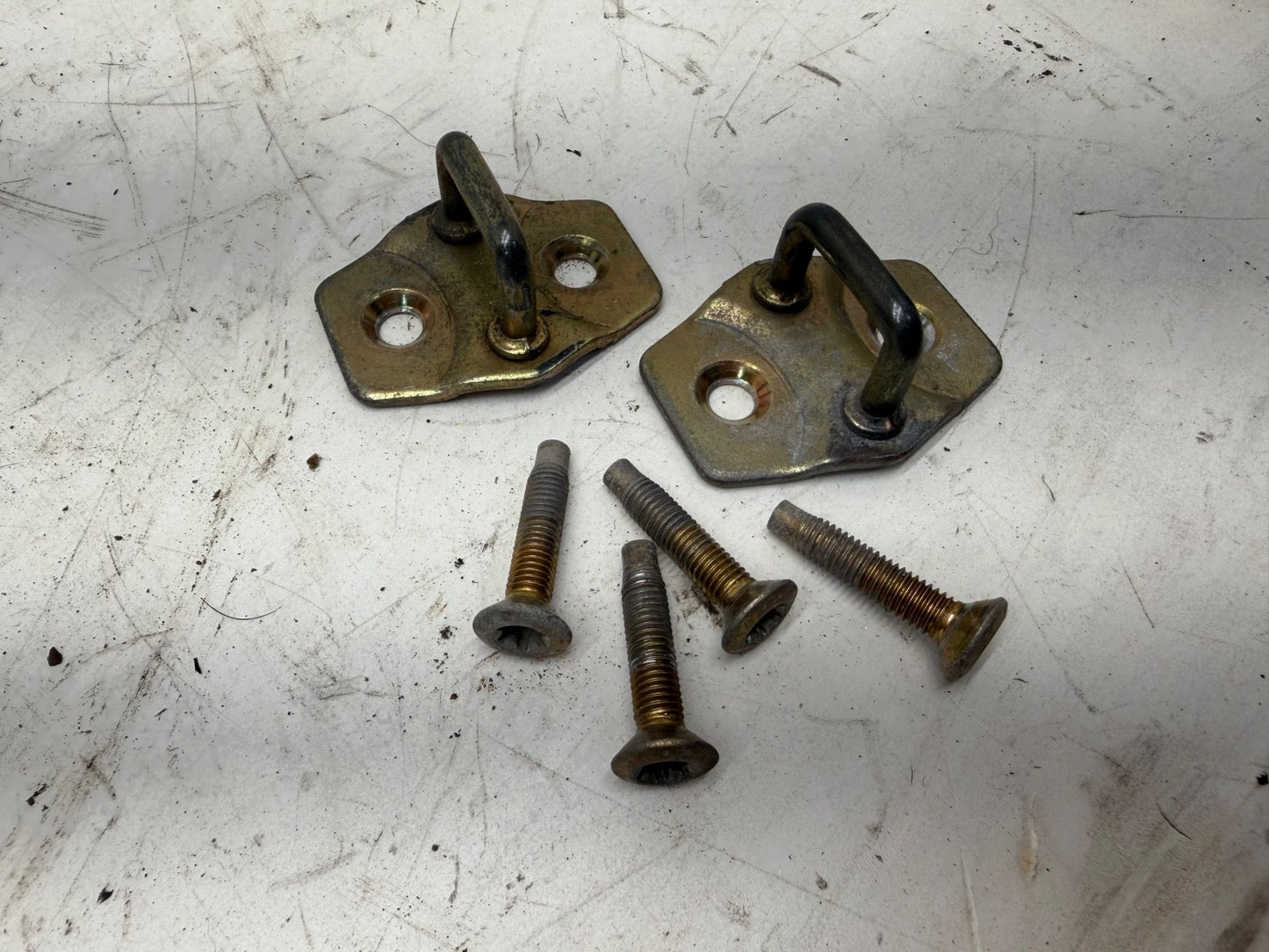 Jeep Wrangler TJ 97-06 OEM Door Striker Latch Driver Passenger Pair Shim Factory