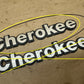 84-96 Jeep Cherokee XJ -TAN- Fender Emblem Badge 8 Inch Metal OEM Factory