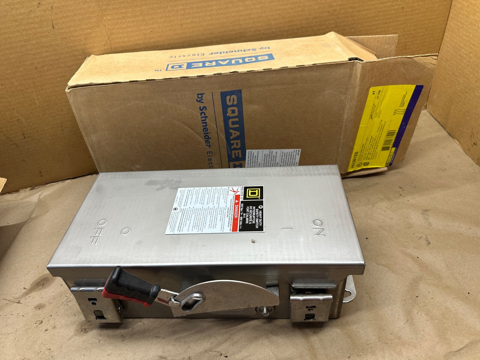 Square D Non-Fused Safety Switch HU361SS Stainless Steel 30A 600V NEW OPEN BOX