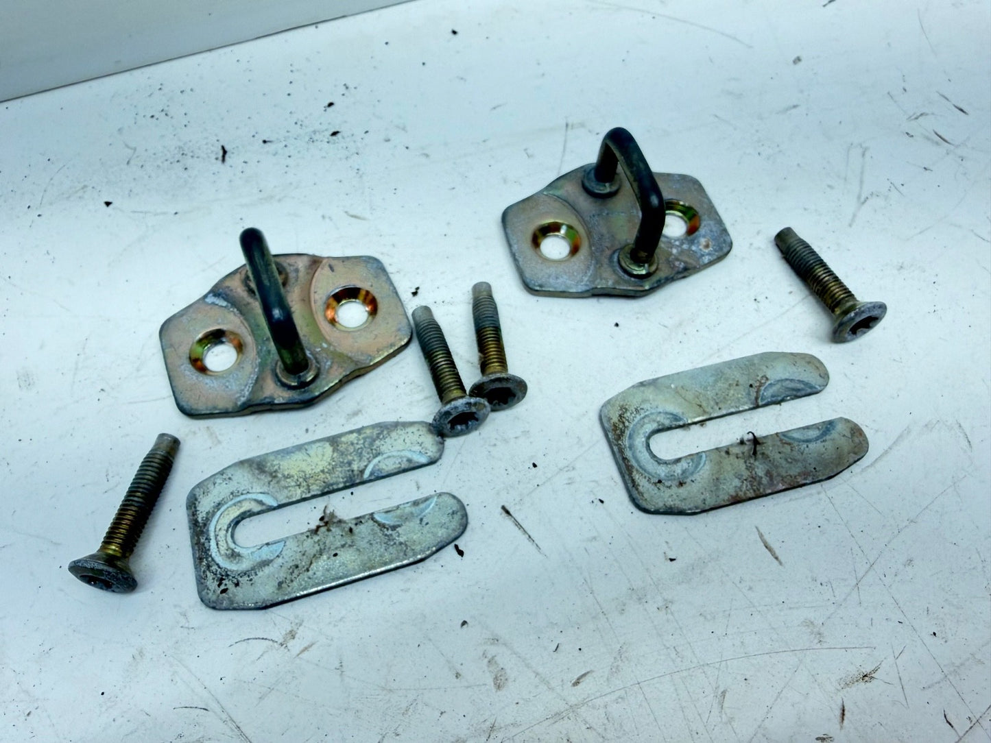 Jeep Wrangler TJ 97-06 OEM Door Striker Latch Driver Passenger Pair Shim Factory