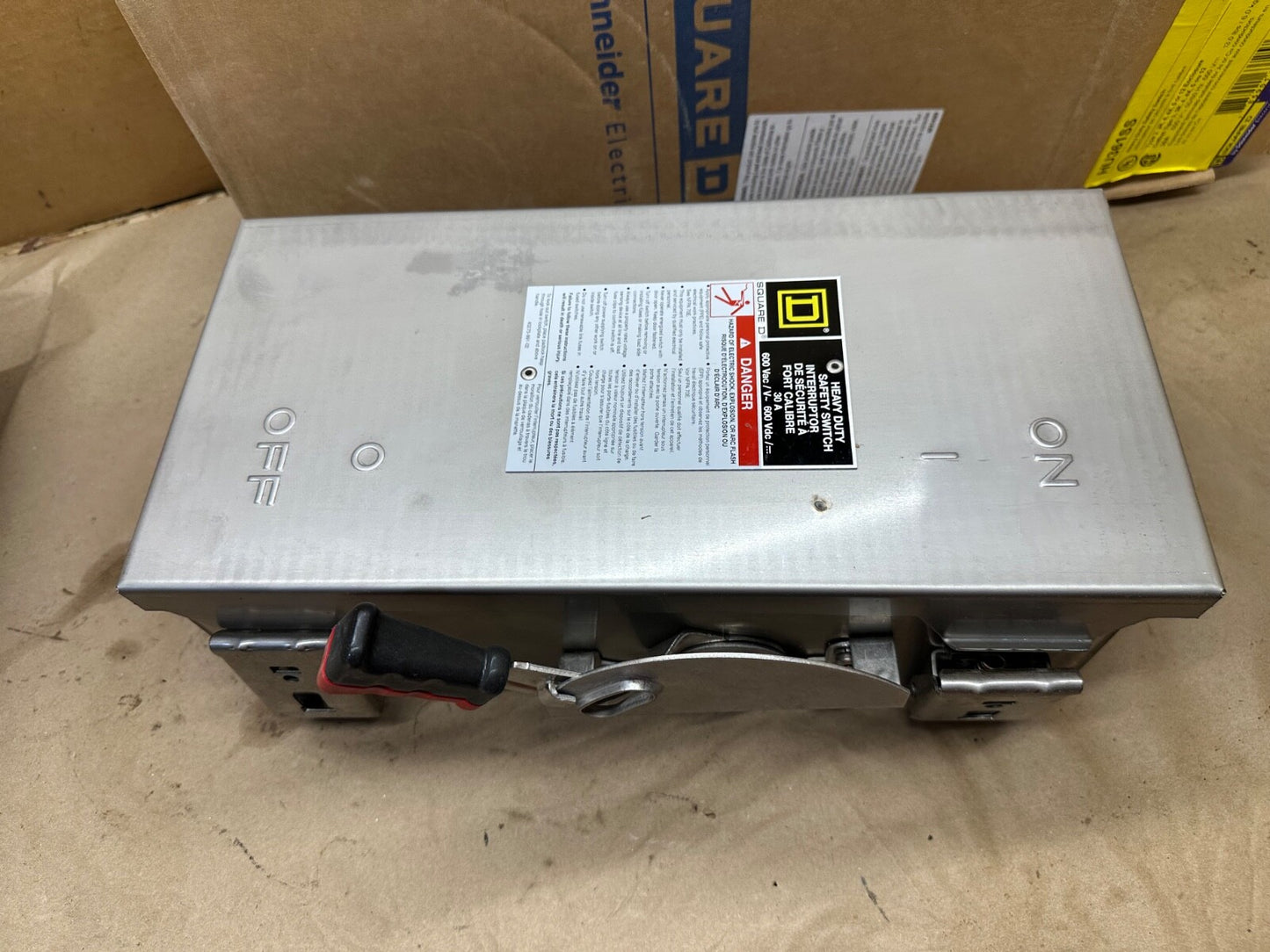 Square D Non-Fused Safety Switch HU361SS Stainless Steel 30A 600V NEW OPEN BOX
