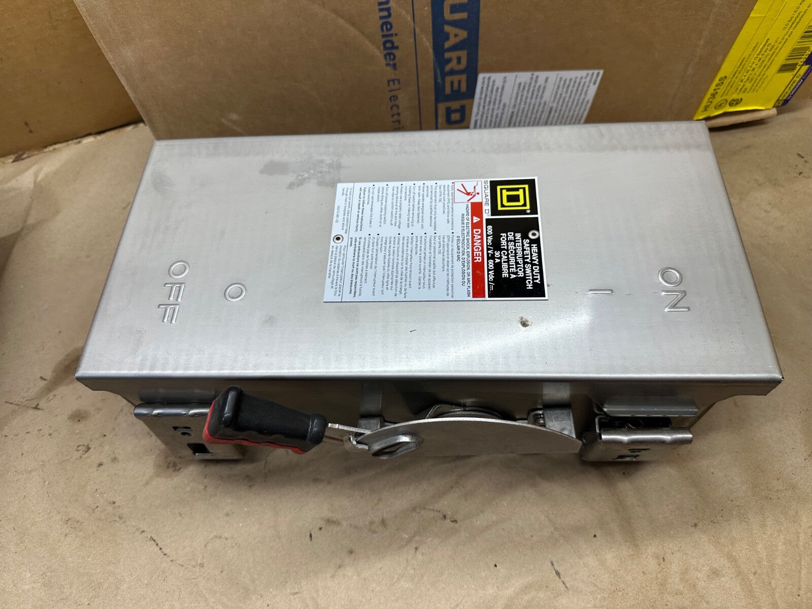 Square D Non-Fused Safety Switch HU361SS Stainless Steel 30A 600V NEW OPEN BOX